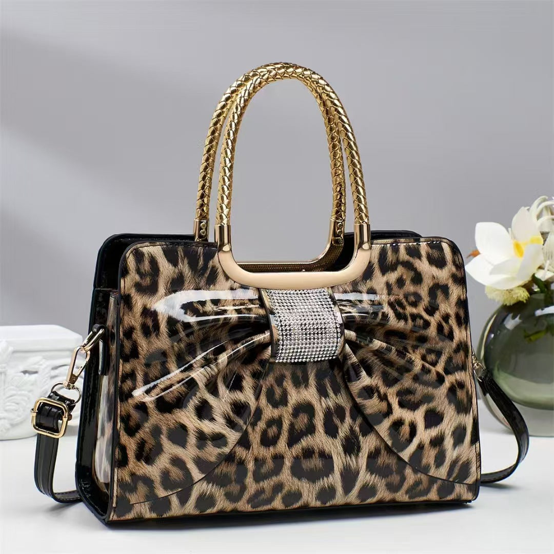 Embellished Chic Leopard-print Women's Bag