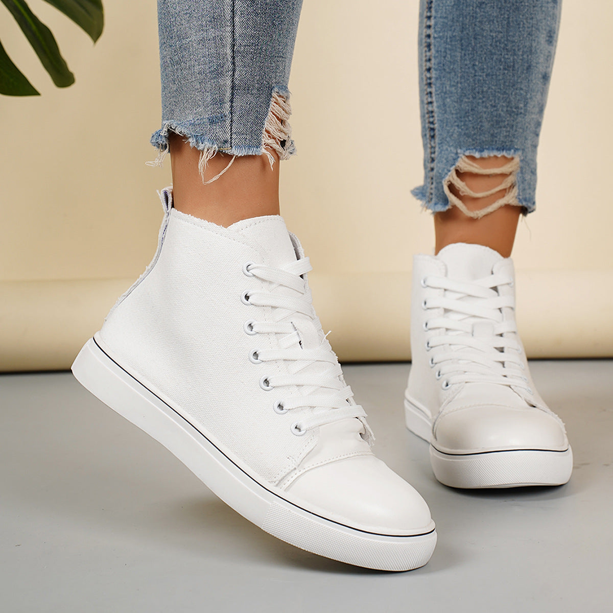Women's High-Top Canvas Sneakers
