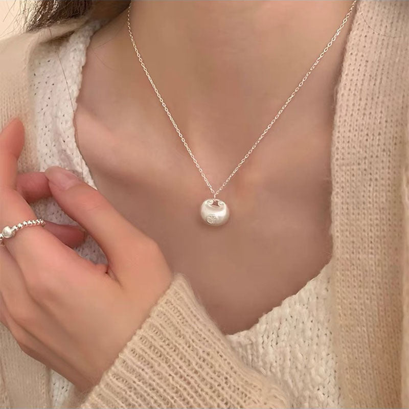 S925 Sterling Silver Pearl Necklace For Women Light Luxury And High-end