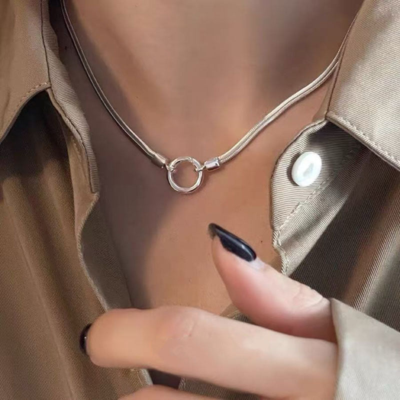 S925 Sterling Silver Pearl Necklace For Women Light Luxury And High-end