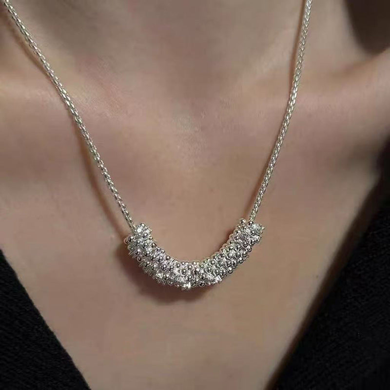 S925 Sterling Silver Pearl Necklace For Women Light Luxury And High-end