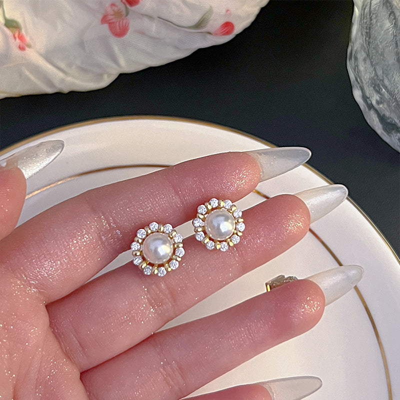 925 Gold Earrings Women's Retro