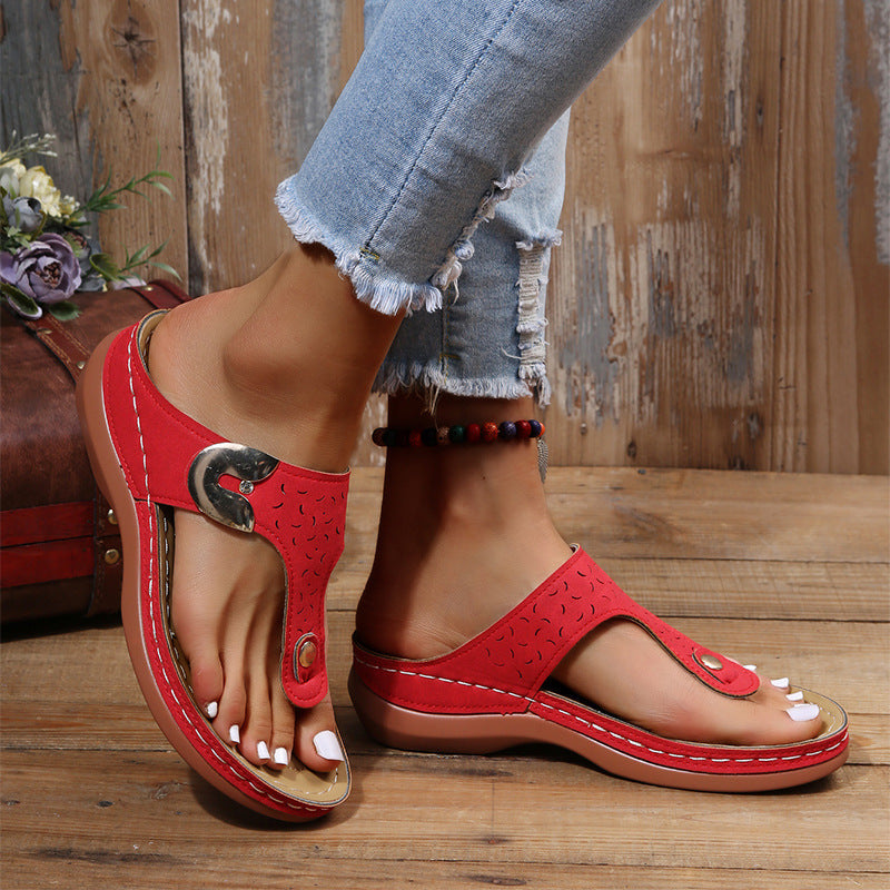 European And American Fashion Wedge Heels Beach Slippers