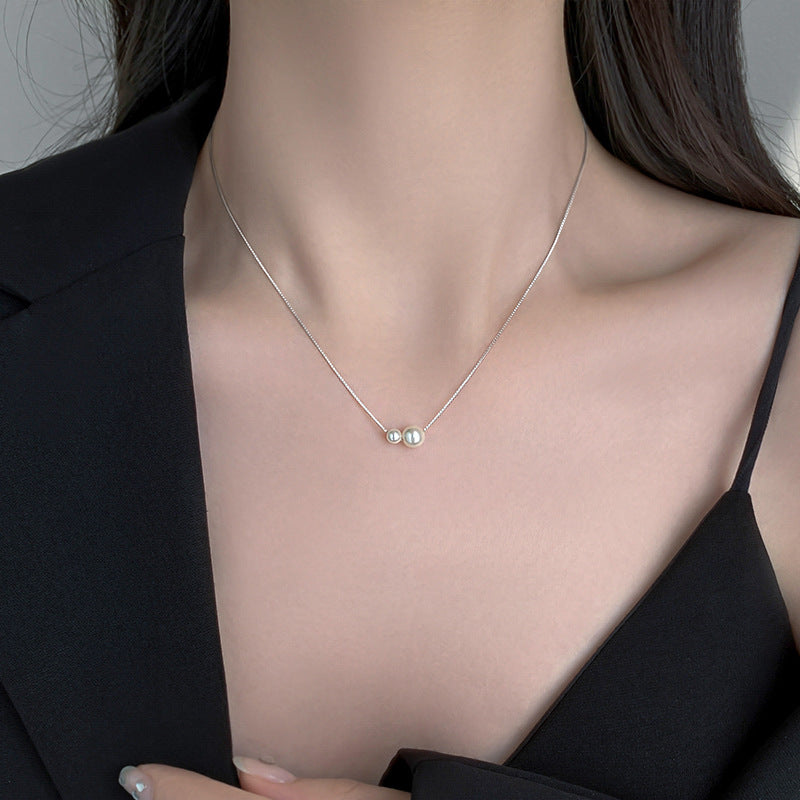 925 Sterling Silver Pearl Necklace Women's