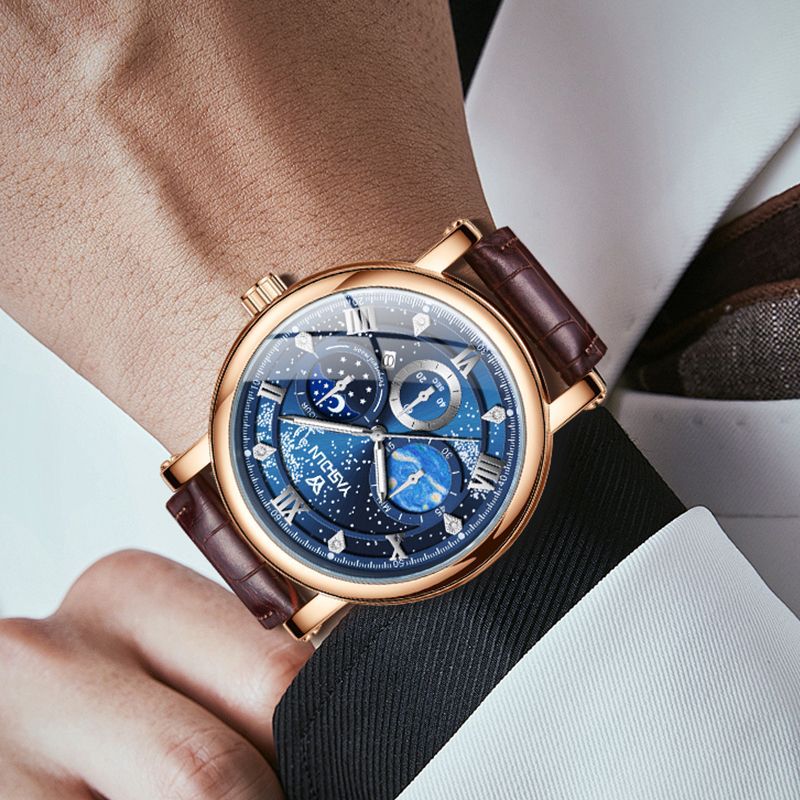 Men's Watch with Vast Starry Sky Design