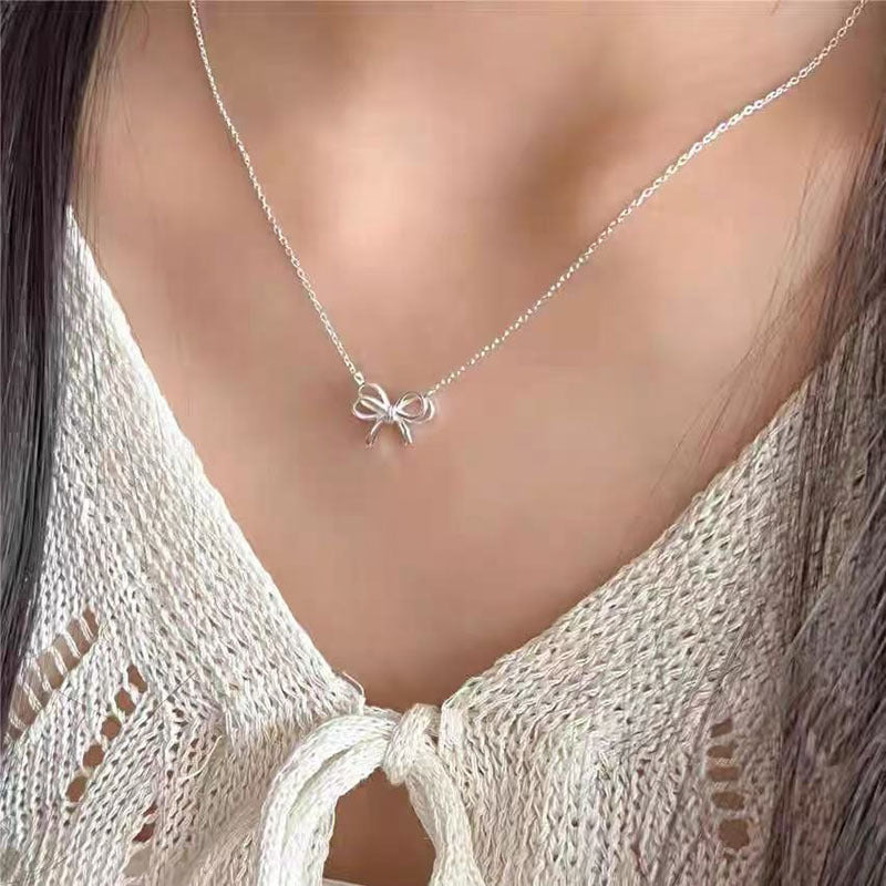 S925 Sterling Silver Pearl Necklace For Women Light Luxury And High-end