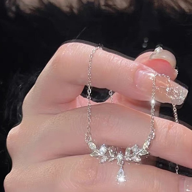 S925 Sterling Silver Pearl Necklace For Women Light Luxury And High-end