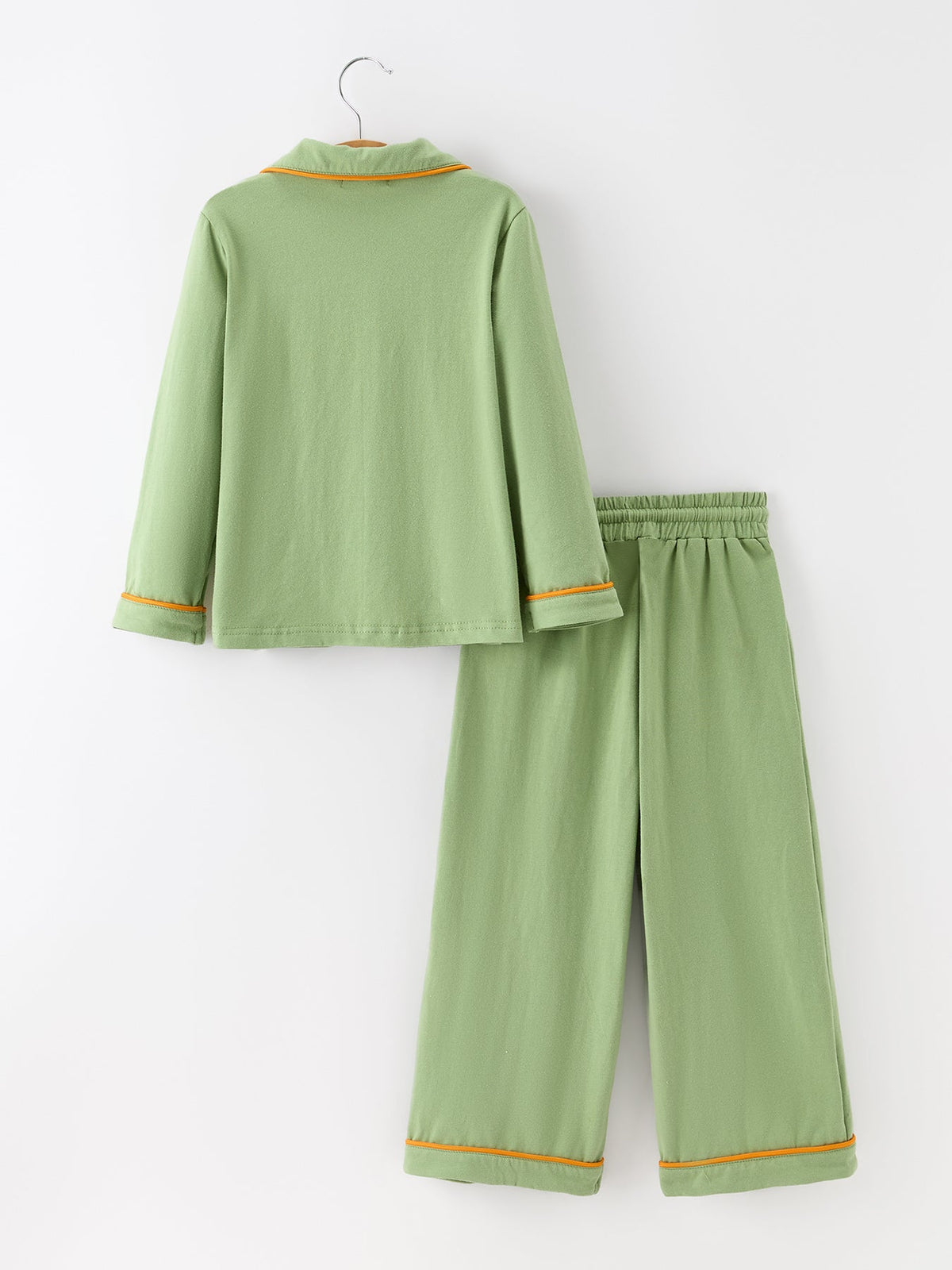 Kids Pajamas Set Pumpkin Embroidery Button Sleepwear