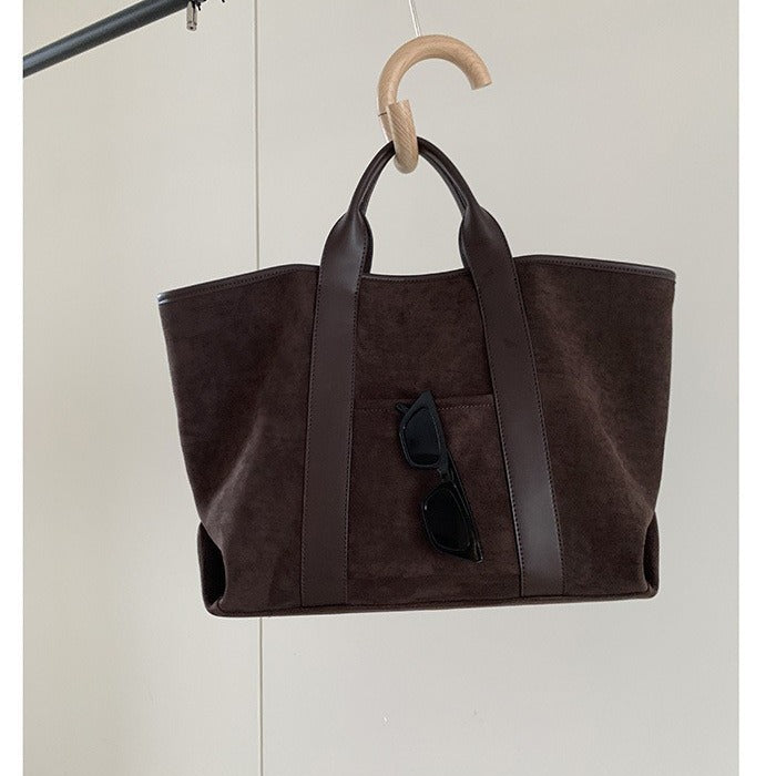 Vintage Suede Large-Capacity Tote Bag
