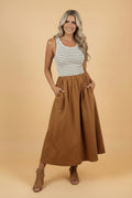 Stripe Colorblock Patchwork Sleeveless Long Dress