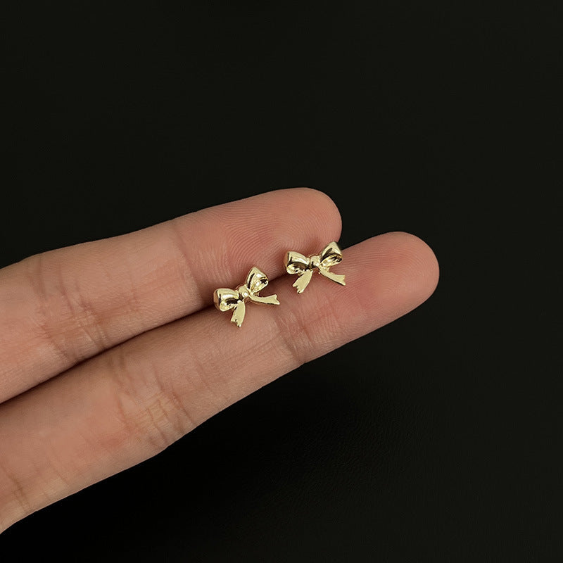925 Gold Earrings Women's Retro