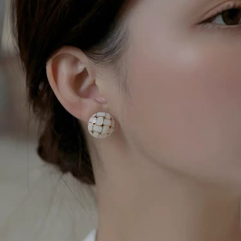 925 Gold Earrings Women's Retro