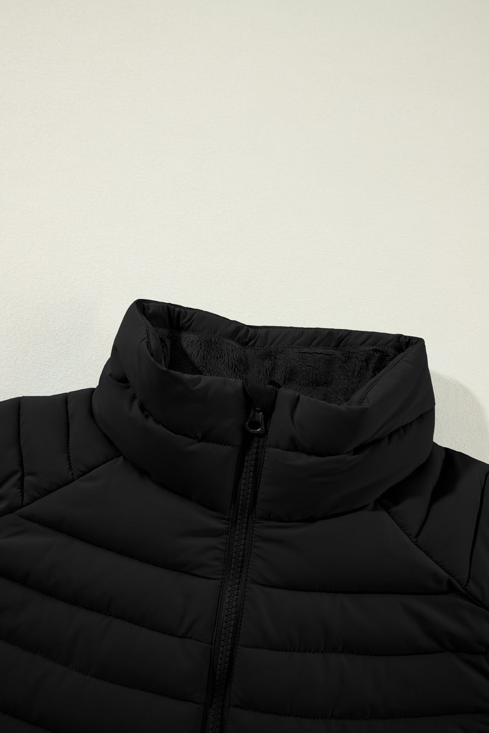 Standing Collar Zip Up Puffer Vest