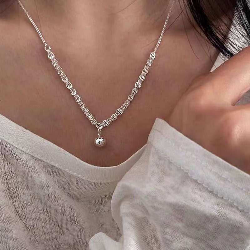 S925 Sterling Silver Pearl Necklace For Women Light Luxury And High-end