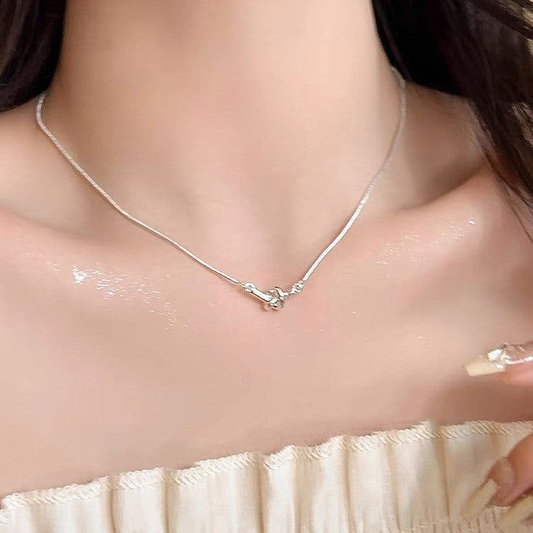 S925 Sterling Silver Pearl Necklace For Women Light Luxury And High-end