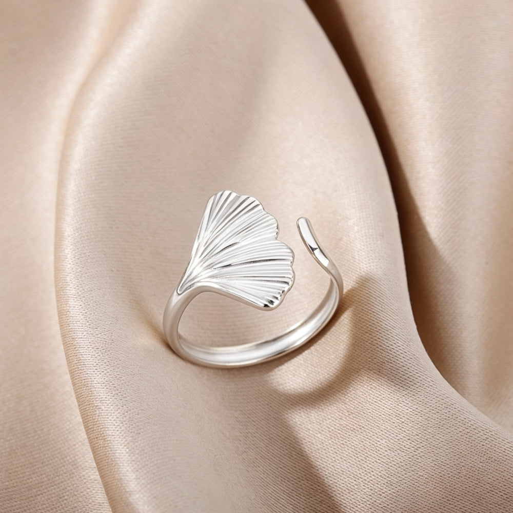 18K White Gold Opal Moon Ring Made Of Stainless Steel