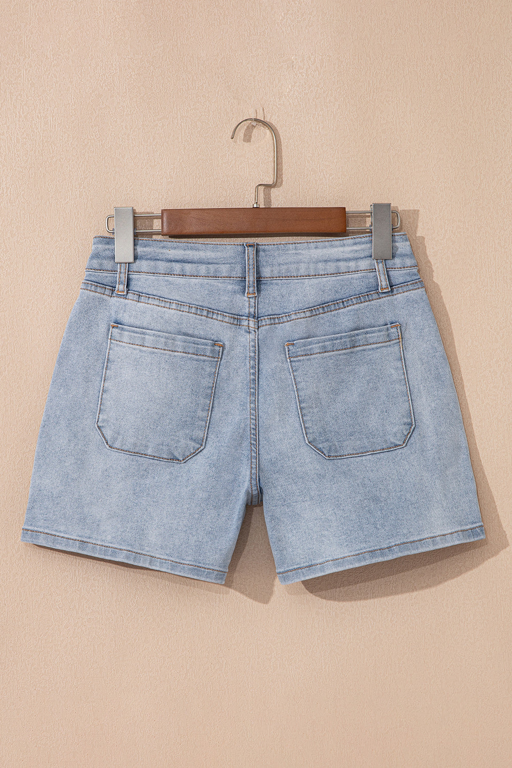 Light Wash Denim High Rise Shorts