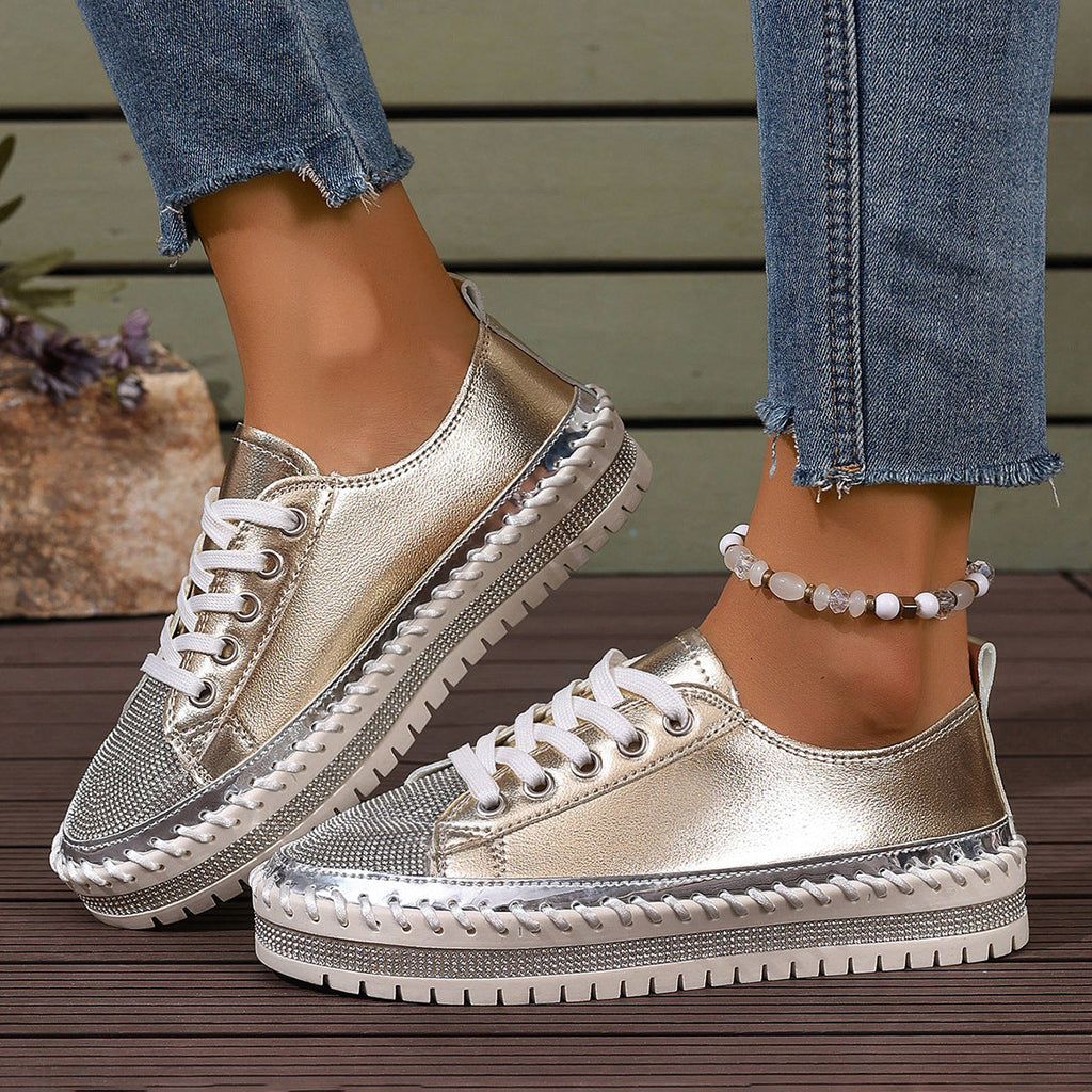 Women’s White Sneakers – Chunky Sole Casual Everyday Shoes