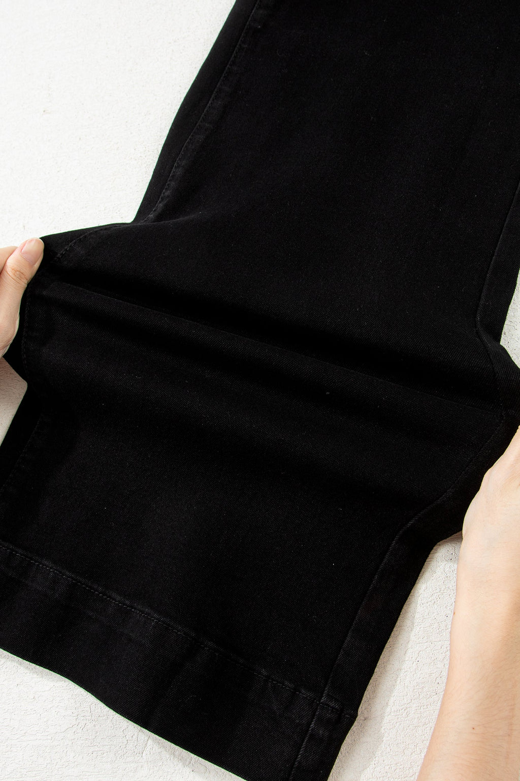 Denim 2-Button High Waist Wide Leg Jeans