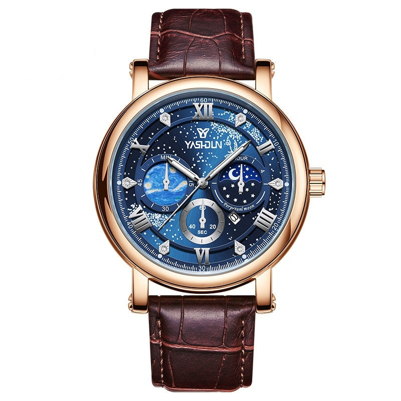 Men's Watch with Vast Starry Sky Design