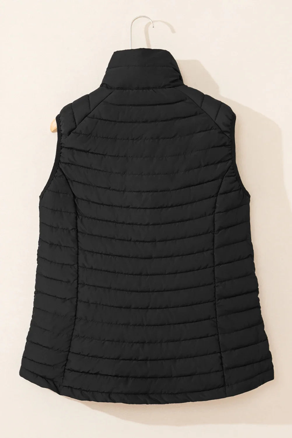Standing Collar Zip Up Puffer Vest
