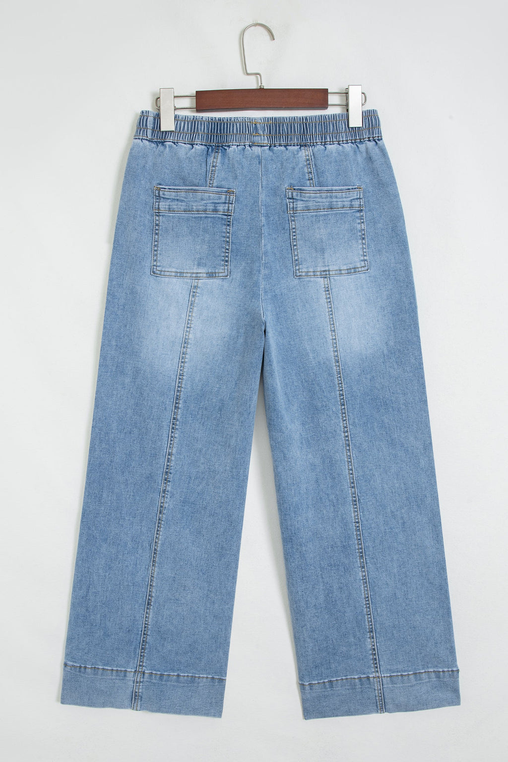 Drawstring Waist Wide Leg Jeans