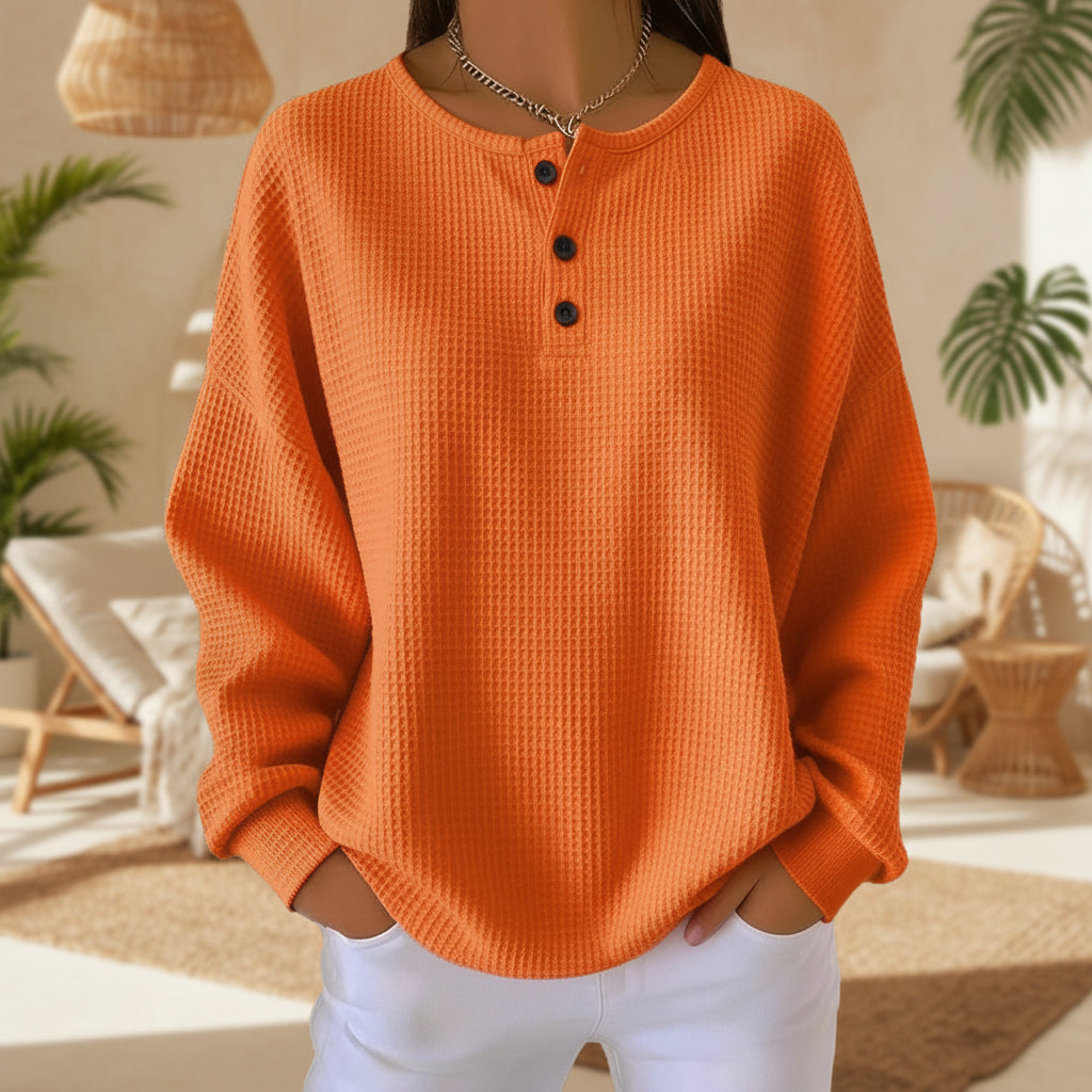 Women's Solid Color Pullover Loose Top | Long & Short Sleeve