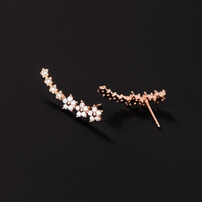Elegant Zircon-studded Stud Earrings For Women