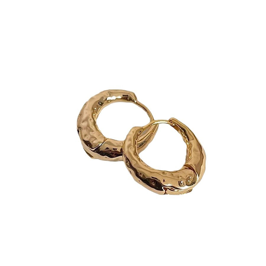 925 Gold Earrings Women's Retro