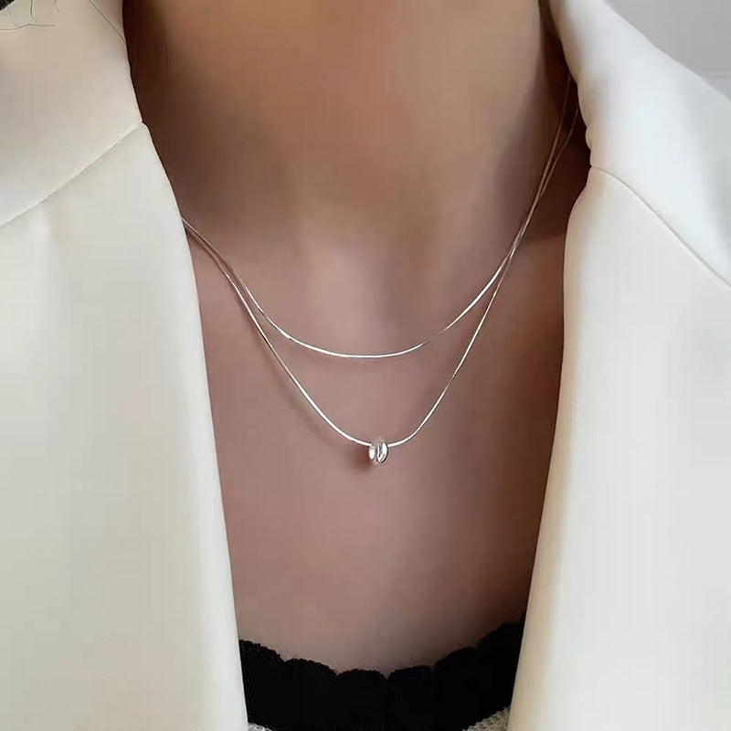 S925 Sterling Silver Pearl Necklace For Women Light Luxury And High-end