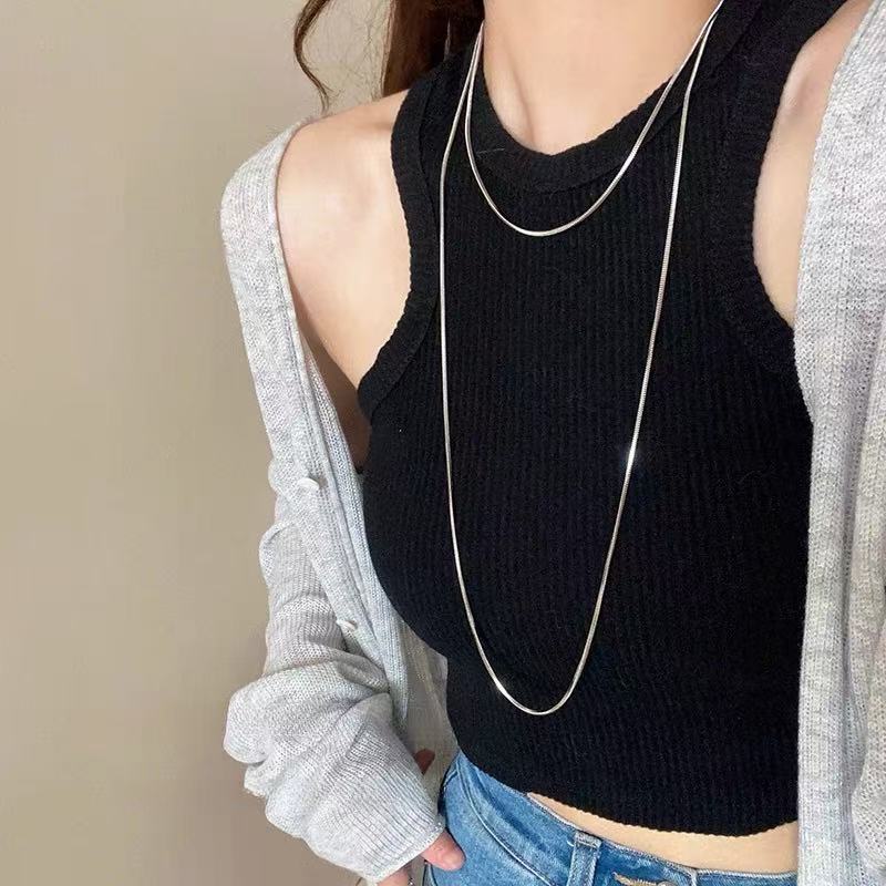 S925 Sterling Silver Pearl Necklace For Women Light Luxury And High-end