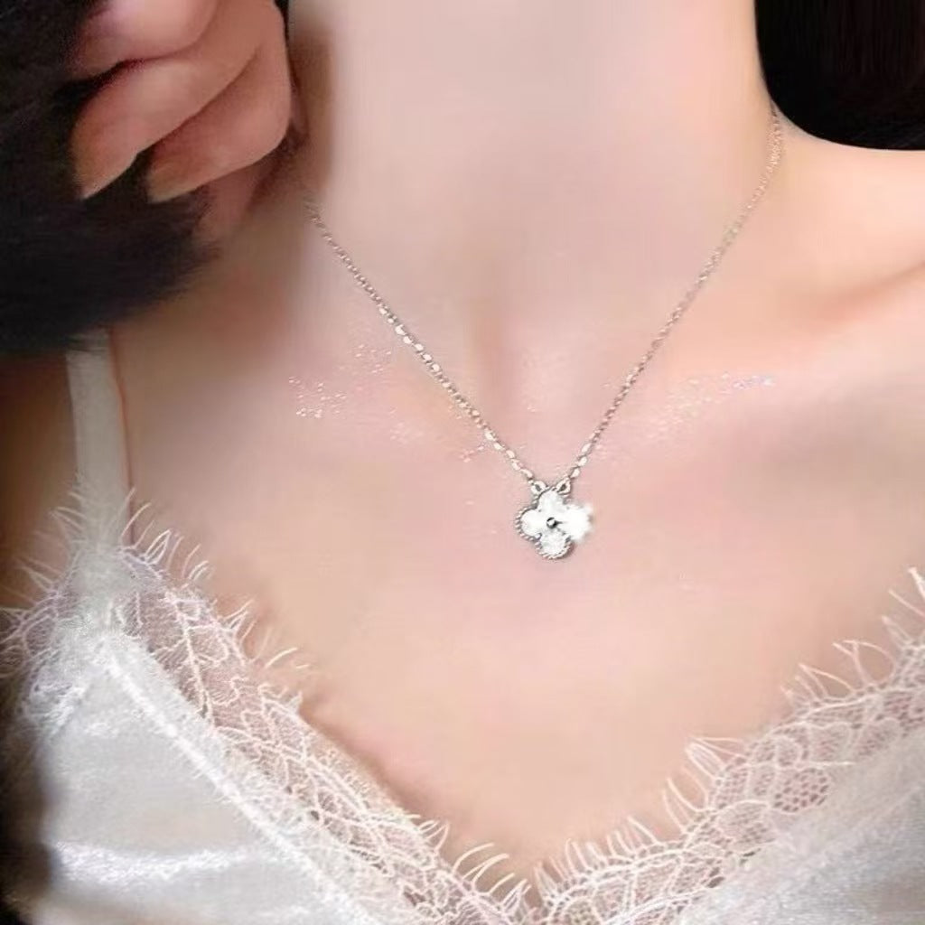 S925 Sterling Silver Pearl Necklace For Women Light Luxury And High-end