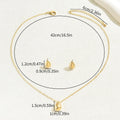 Women Jewelry Set Water Drop Design Matching Clavicle Necklace & Earrings