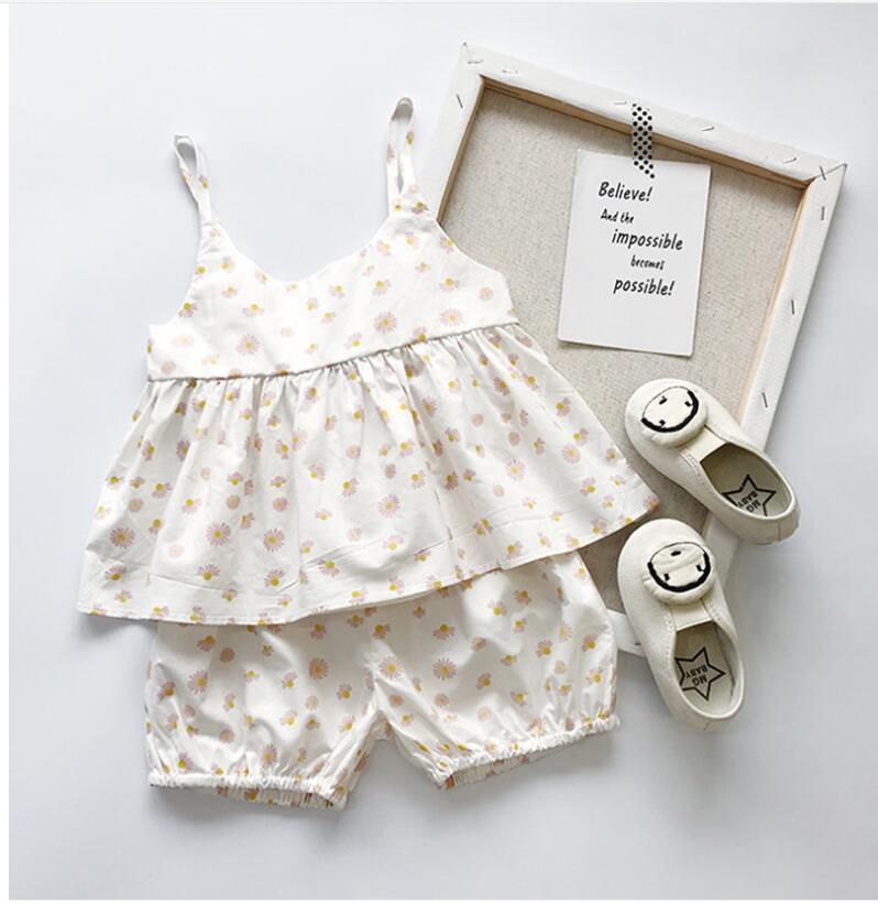 Children's Wear Girls' Skirt Set Small Sleeveless Tops Shorts
