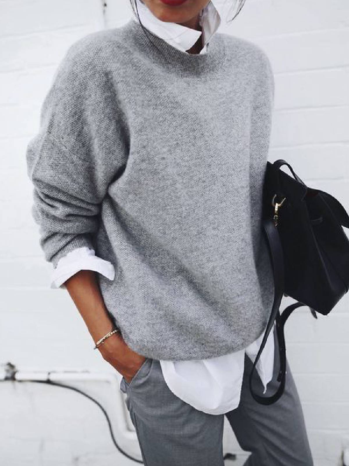 Fashion Long Sleeve Pullover Sweater Fall and Winter Fashion
