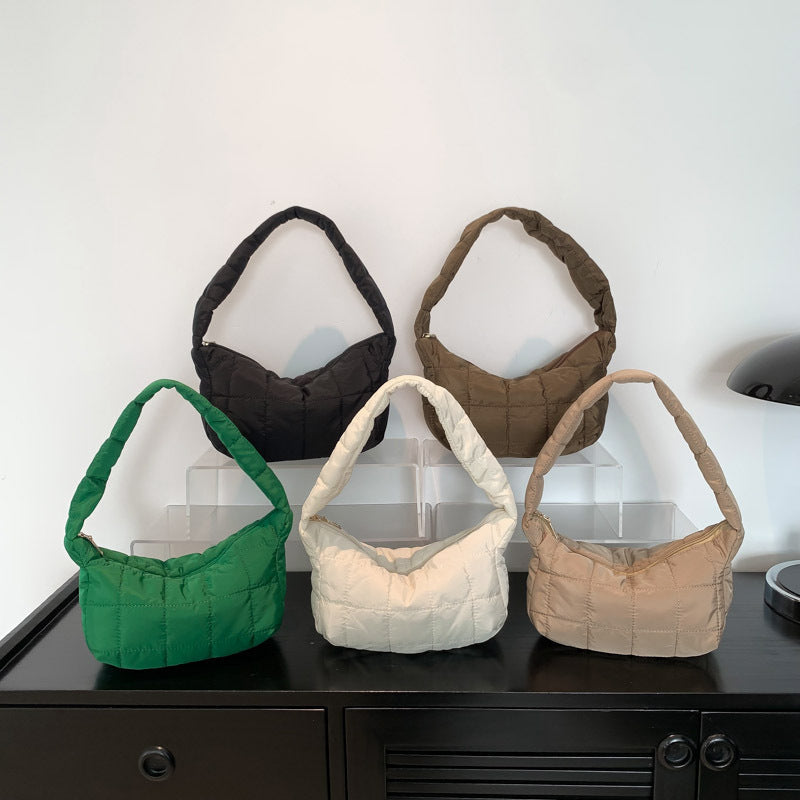 Fashionable Shoulder Bag Trendy Pleated Cloud-Shaped Handbag for Women