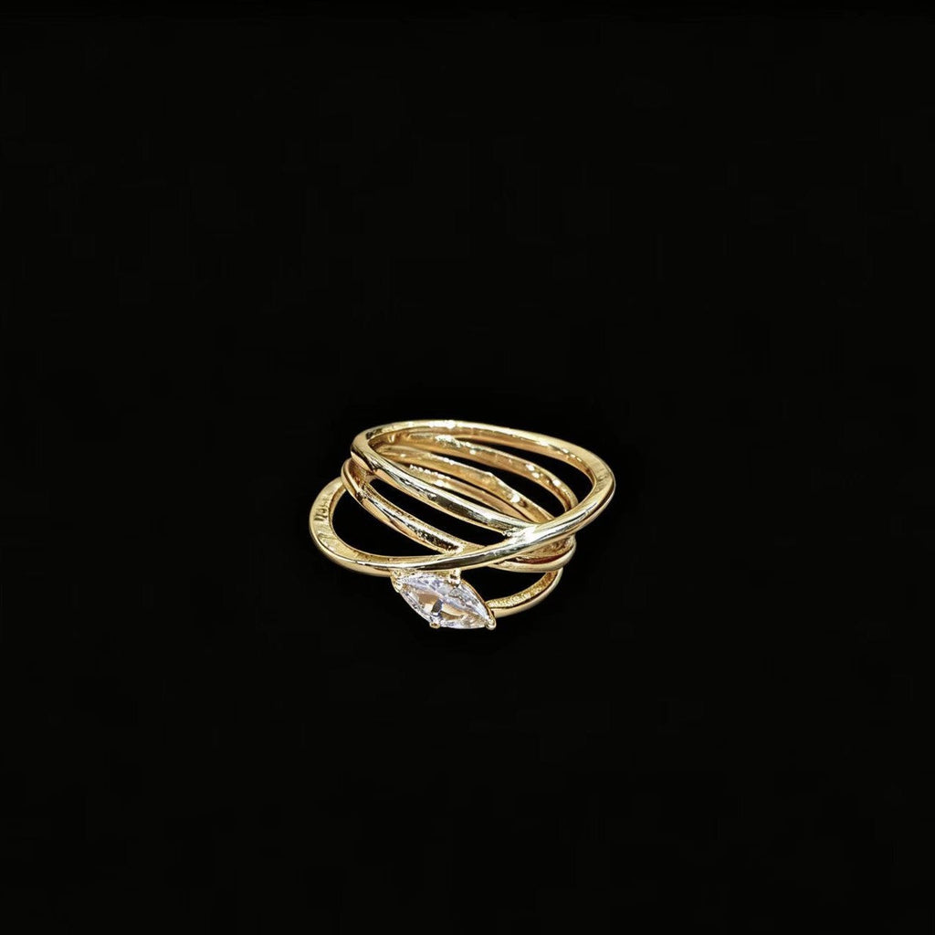 Women's Large Water-drop-shaped Sparkling Zircon Ring