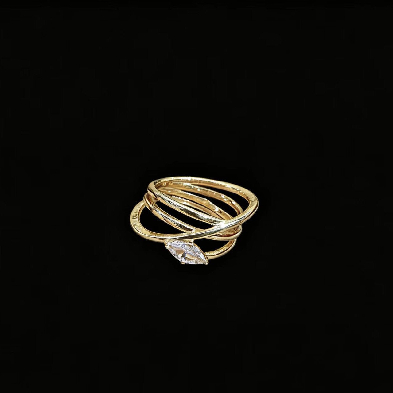 Women's Large Water-drop-shaped Sparkling Zircon Ring