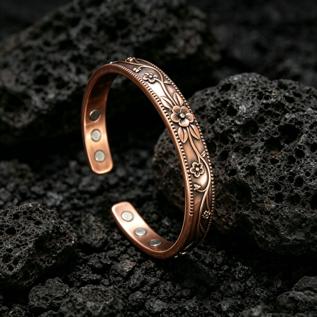Magnetic Red Copper Bracelet Vintage And Fashionable