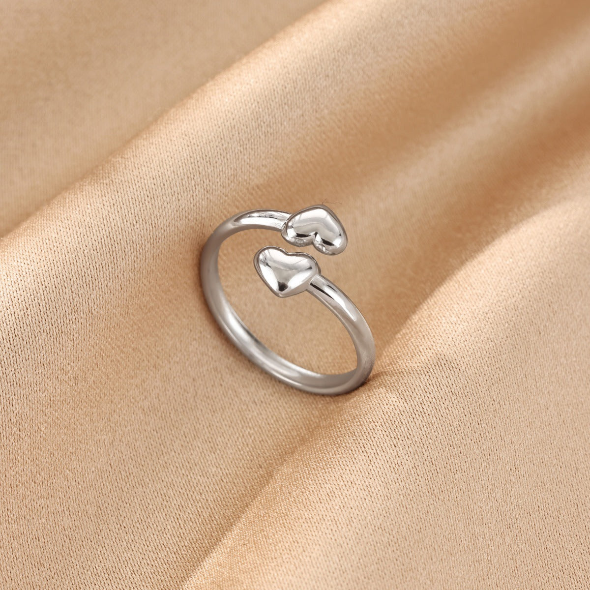 18K White Gold Opal Moon Ring Made Of Stainless Steel