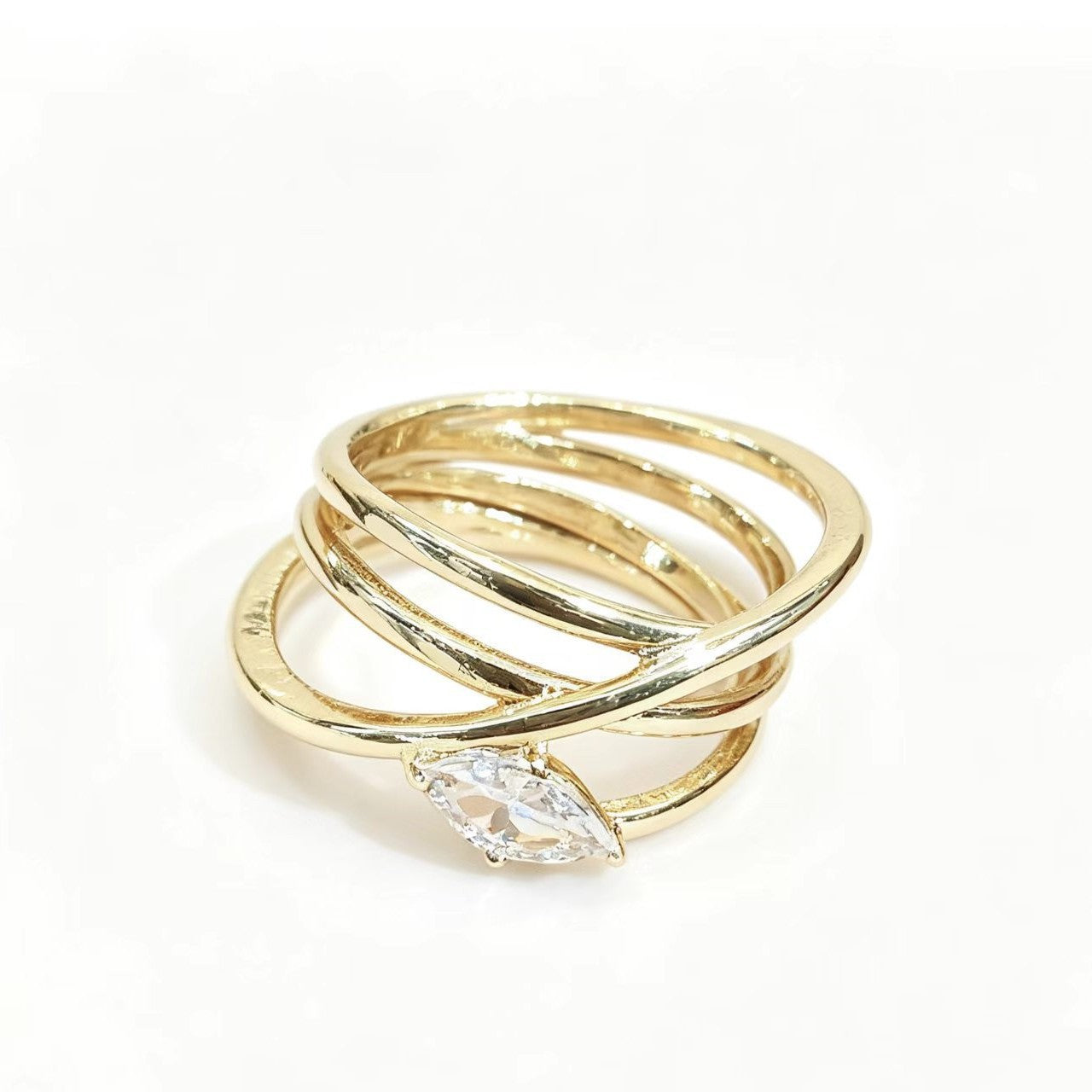 Women's Large Water-drop-shaped Sparkling Zircon Ring