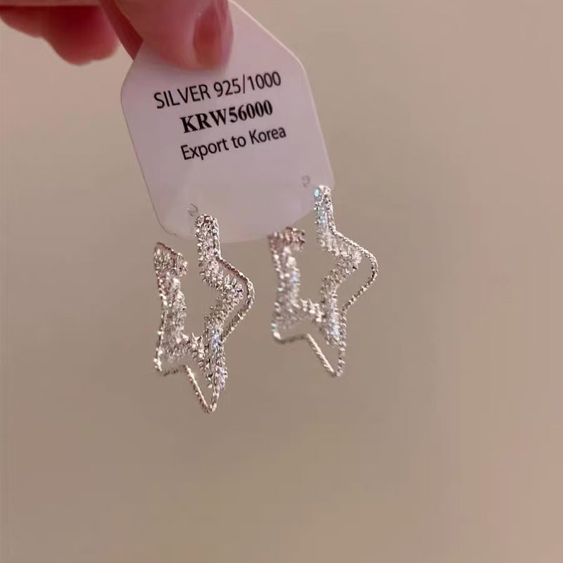 925 Gold Earrings Women's Retro