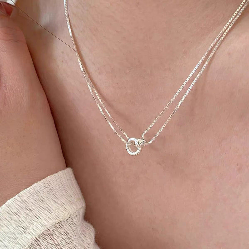 S925 Sterling Silver Pearl Necklace For Women Light Luxury And High-end