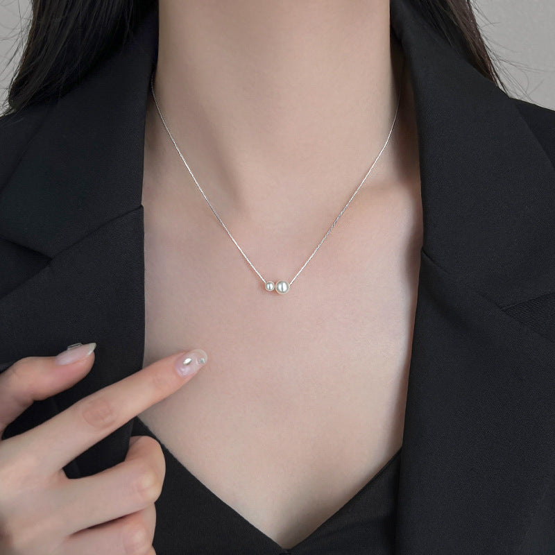 925 Sterling Silver Pearl Necklace Women's