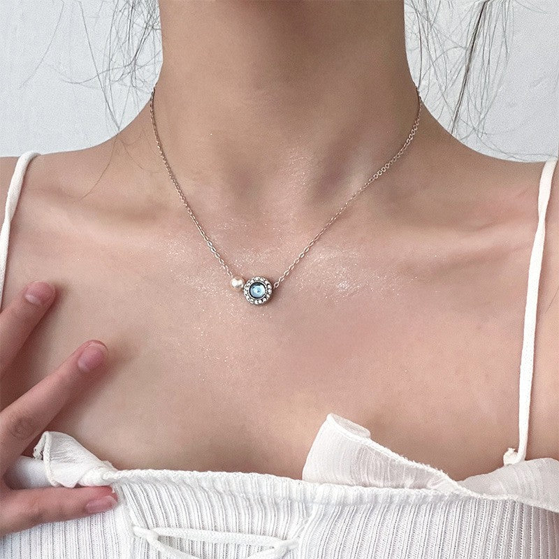 S925 Sterling Silver Pearl Necklace For Women Light Luxury And High-end