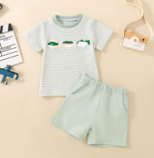 Baby Short-sleeve Top And Shorts Set