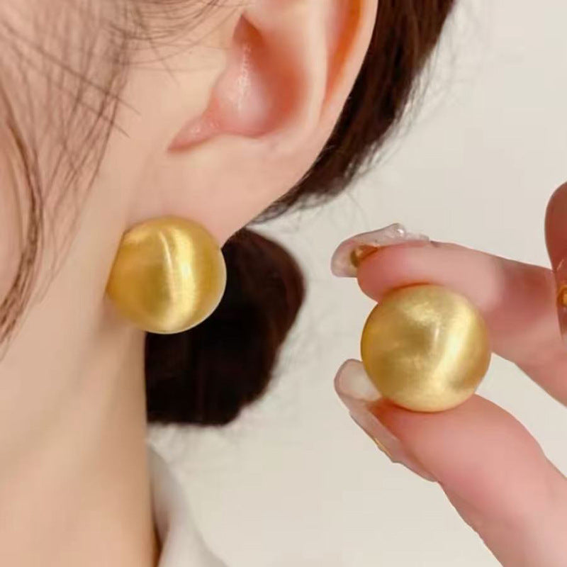 925 Gold Earrings Women's Retro