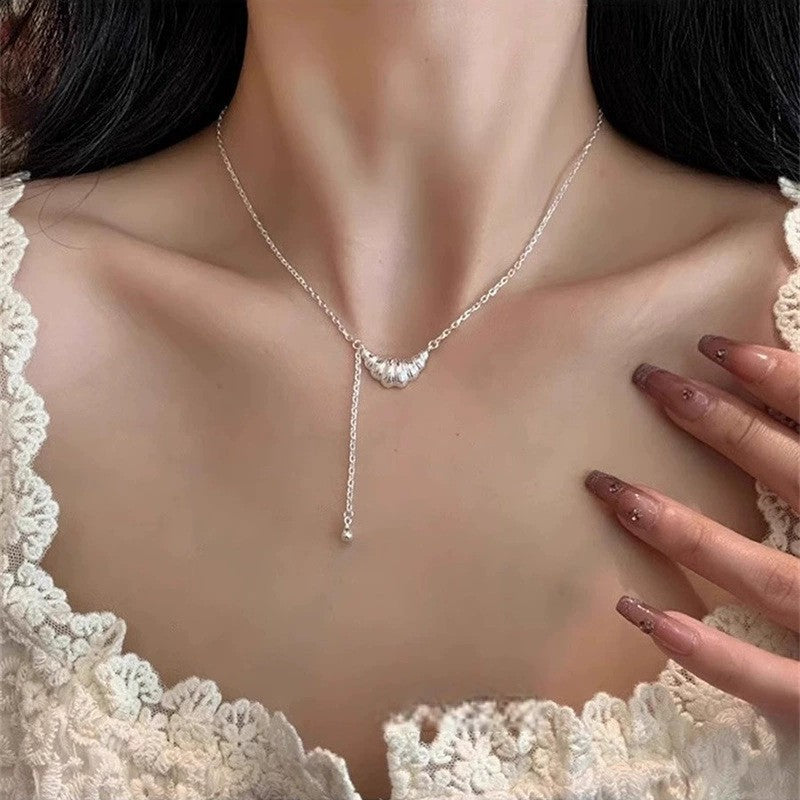 S925 Sterling Silver Pearl Necklace For Women Light Luxury And High-end