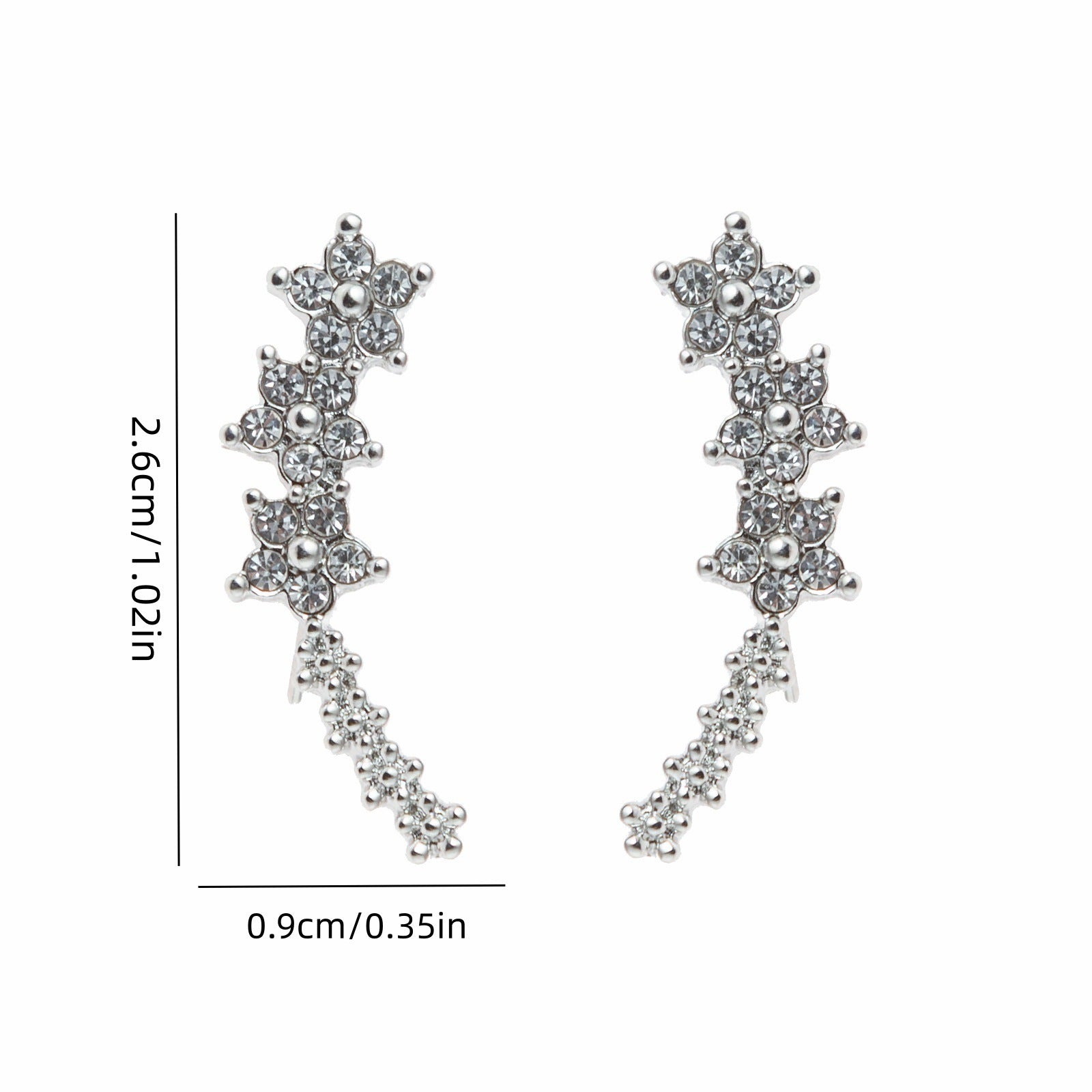 Elegant Zircon-studded Stud Earrings For Women