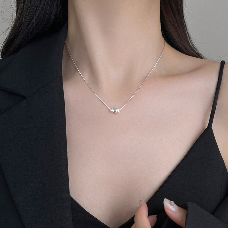 925 Sterling Silver Pearl Necklace Women's